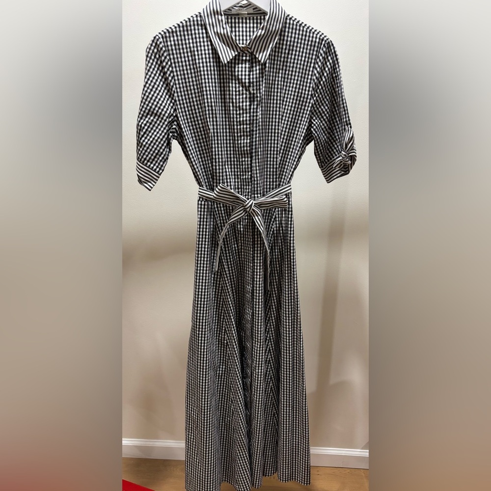 Calvin Klein Black and White Gingham Dress